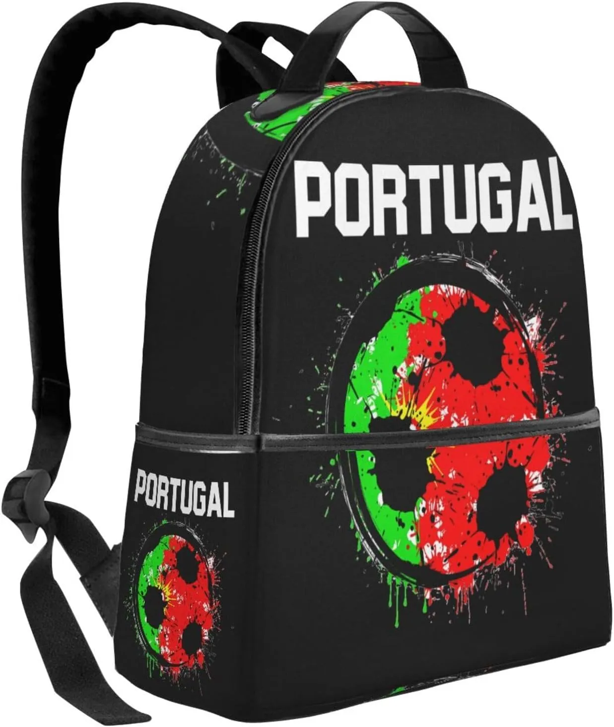 Portugal Soccer Portuguese Football Flag Casual Backpack Travel Backpacks Outdoor Sports Rucksack Lightweight Daypack Fashion Carry-on Bag for Weekender Traveling