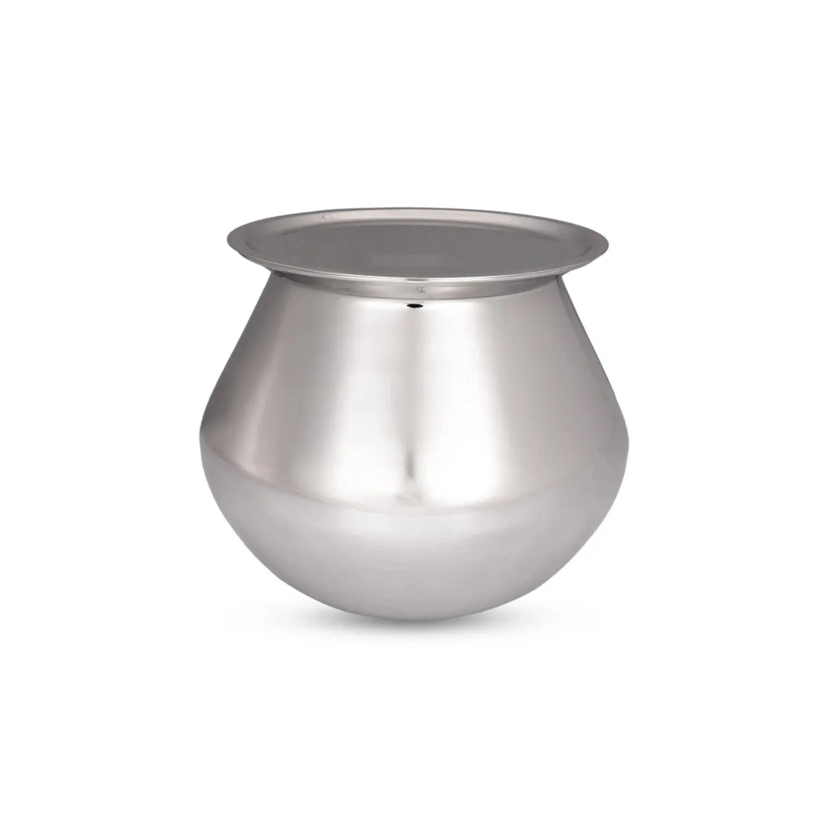 Pot with Lid - 7 x 7 Inches | Cooking Pot/ Pongal Handi/ Stainless Steel Pot for Home/ 700 Gms Approx