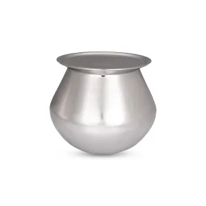Pot with Lid - 7 x 7 Inches | Cooking Pot/ Pongal Handi/ Stainless Steel Pot for Home/ 700 Gms Approx