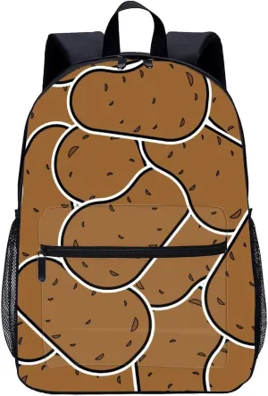 Potatoes Laptop Backpack for Men Women 17 Inch Travel Daypack Lightweight Shoulder Bag