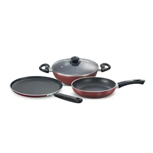 Prestige Omega Deluxe Induction Base Non-Stick Kitchen Set, 3-Pieces