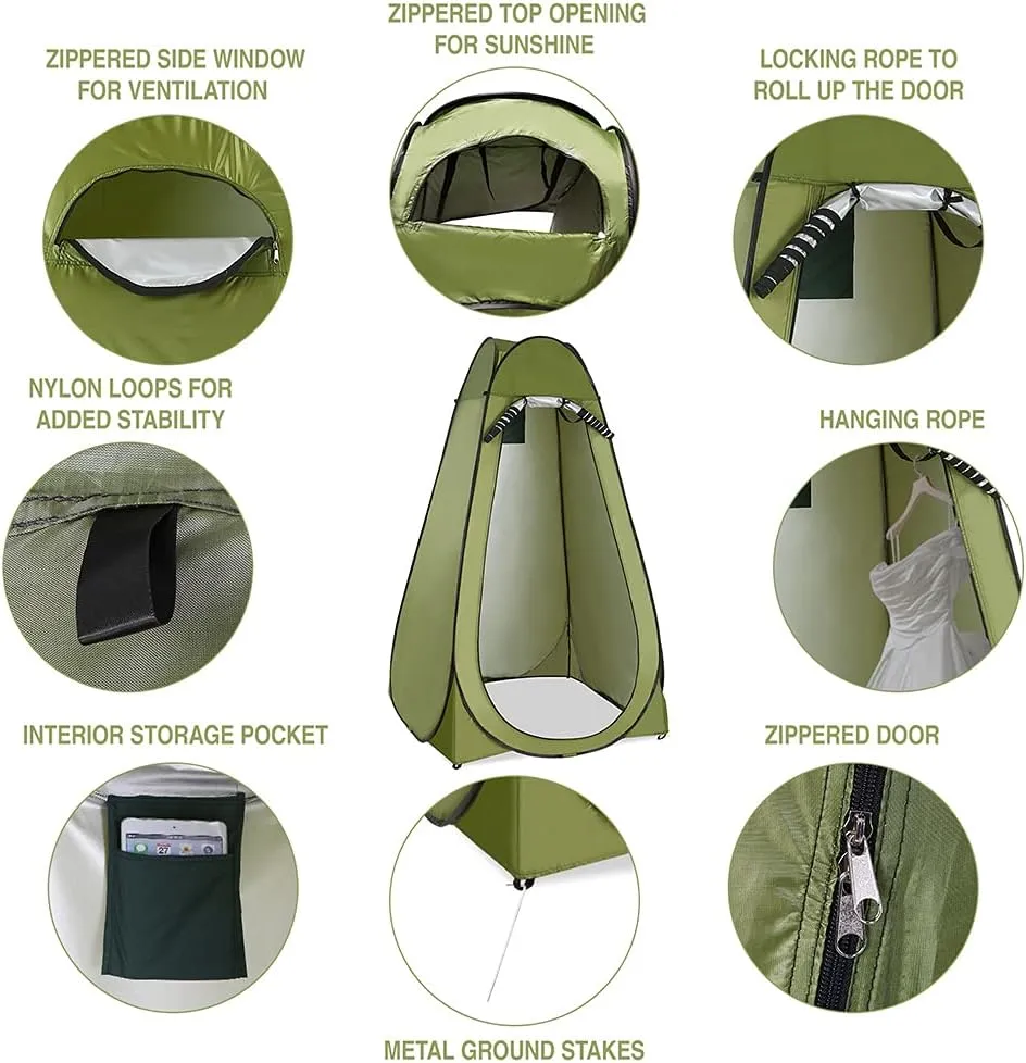 Privacy Shelter Tent, Camping Shower Tent Outdoor， Instant Portable Shower Tent Outdoor Toilet Dressing/Changing Room Portable Shelter Tent with Carrying Bag for Camping Hiking Beach Bathroom