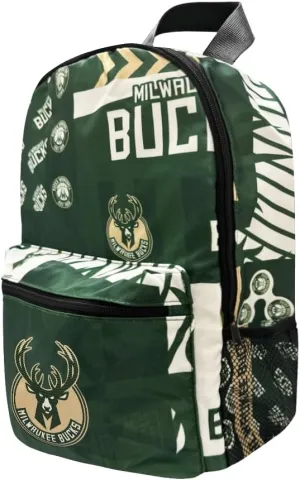 Pro Specialties Group Milwaukee Bucks basketball travel backpack, hiking, gym Backpack durable bag designed for men and women. Ideal for Adults, extra-large & waterproof use for various activities