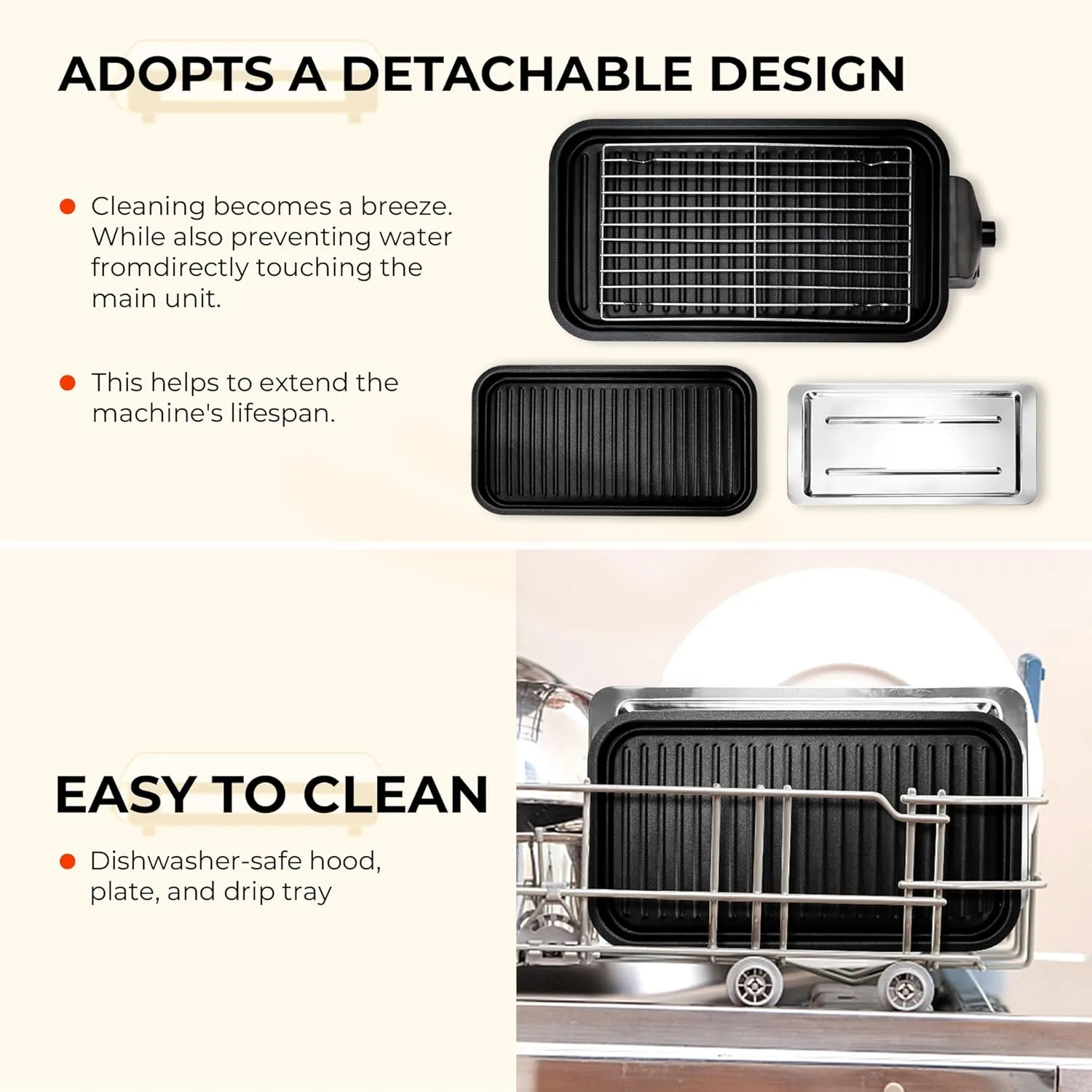 Pukomc Electric Indoor Grill,2 in 1 Indoor Grills for Kitchen with Grill Net & Non-Stick Cooking Removable Plate, Temperature Control, Dishwasher Safe, 1700W Black