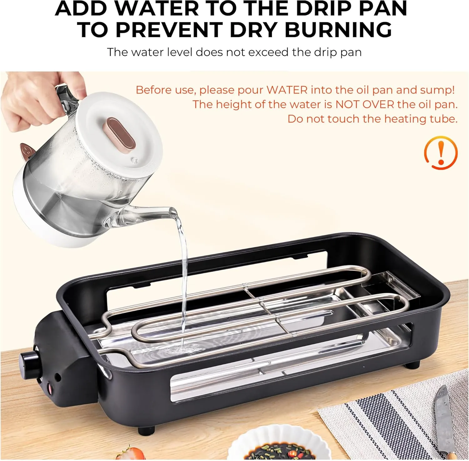 Pukomc Electric Indoor Grill,2 in 1 Indoor Grills for Kitchen with Grill Net & Non-Stick Cooking Removable Plate, Temperature Control, Dishwasher Safe, 1700W Black