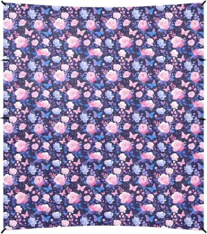 Purple Peach Elegant Blooms Beach Cabana Tent UPF50 Easy Setup Large Portable Sun Shelter with Carrying Bag for Camping, Picnics, Backyard & Fishing