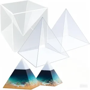 Pyramid Molds for Resin,Large Silicone Pyramid Molds,Silicone Resin Molds for DIY Memorial Gifts, Jewelry,Great for Paperweight, Home Decoration 6" x 6.5" x 7.5" & 5" x 5" x 6"