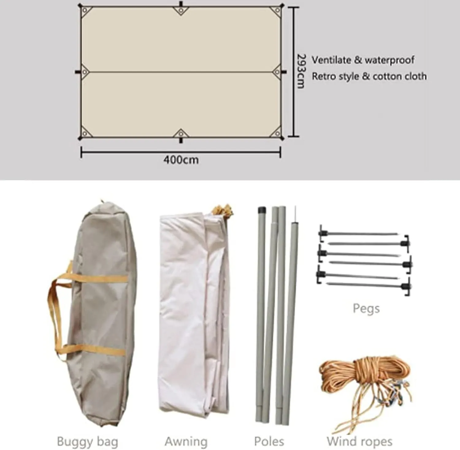 Pyramid Tent Indian Teepee Tents with Sun Shelter 3 4 People Family Tent Waterproof Outdoor Camping Cotton Tent Yurt Tent for Mountaineering Hiking Camping