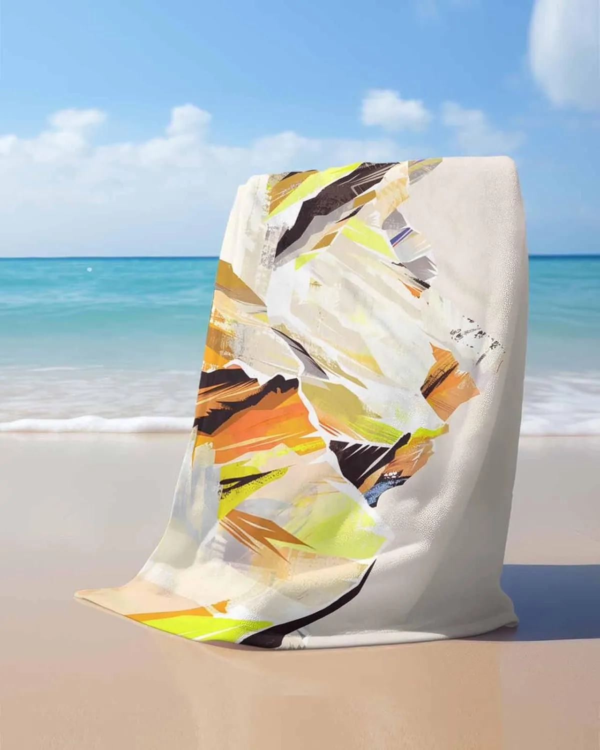 Quick-Drying Microfiber Beach Towel, Abstract Art Soft Absorbent Bath Shower Towels, Oil Painting Mountains Lightweight Portable Towel/Blanket for Travel/Swimming Pool/Camping/Yoga/Gym，35x70 Inch