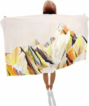 Quick-Drying Microfiber Beach Towel, Abstract Art Soft Absorbent Bath Shower Towels, Oil Painting Mountains Lightweight Portable Towel/Blanket for Travel/Swimming Pool/Camping/Yoga/Gym，35x70 Inch