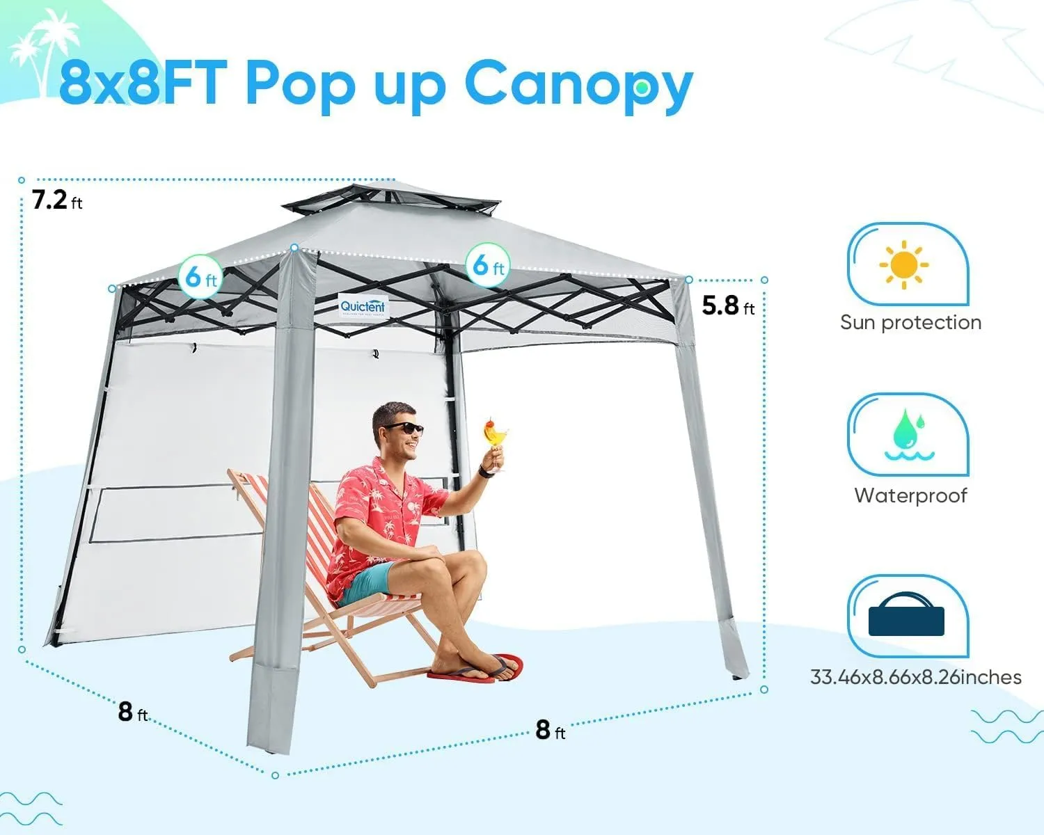 Quictent 10x10 Pop Up Canopy Tent Lightweight, Portable, and Versatile for Beach and Sporting Events with Sun Protection and Easy Setup