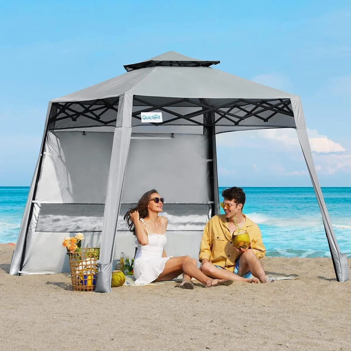 Quictent 10x10 Pop Up Canopy Tent Lightweight, Portable, and Versatile for Beach and Sporting Events with Sun Protection and Easy Setup