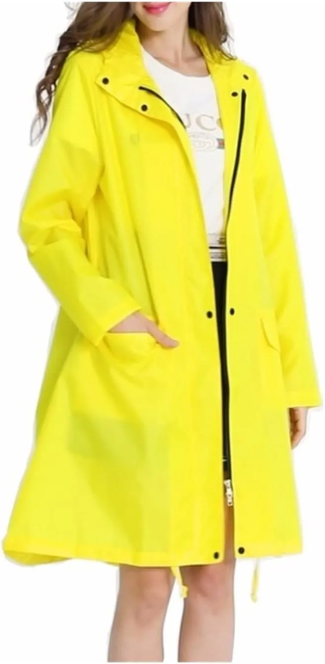 Rain Poncho, Portable EVA Raincoat with Hood Reusable Rain Coats Emergency Camping Survival Kits
