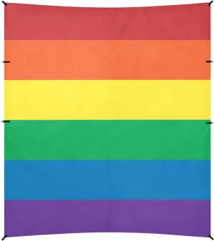 Rainbow Flag Stripe Pattern Foldable Beach Tent UPF50  Protection Water-Resistant Portable Sunshade with Sand Shovel for Backyard and Camping