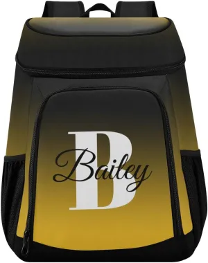 Rainbow Gradient Custom Cooler Backpack Leakproof Backpack Cooler Personalized Insulated Lunch Cooler Bag 30 Cans Camping Coolers for Men Women