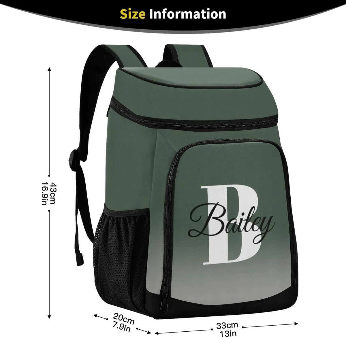 Rainbow Gradient Custom Cooler Backpack Leakproof Backpack Cooler Personalized Insulated Lunch Cooler Bag 30 Cans Camping Coolers for Men Women