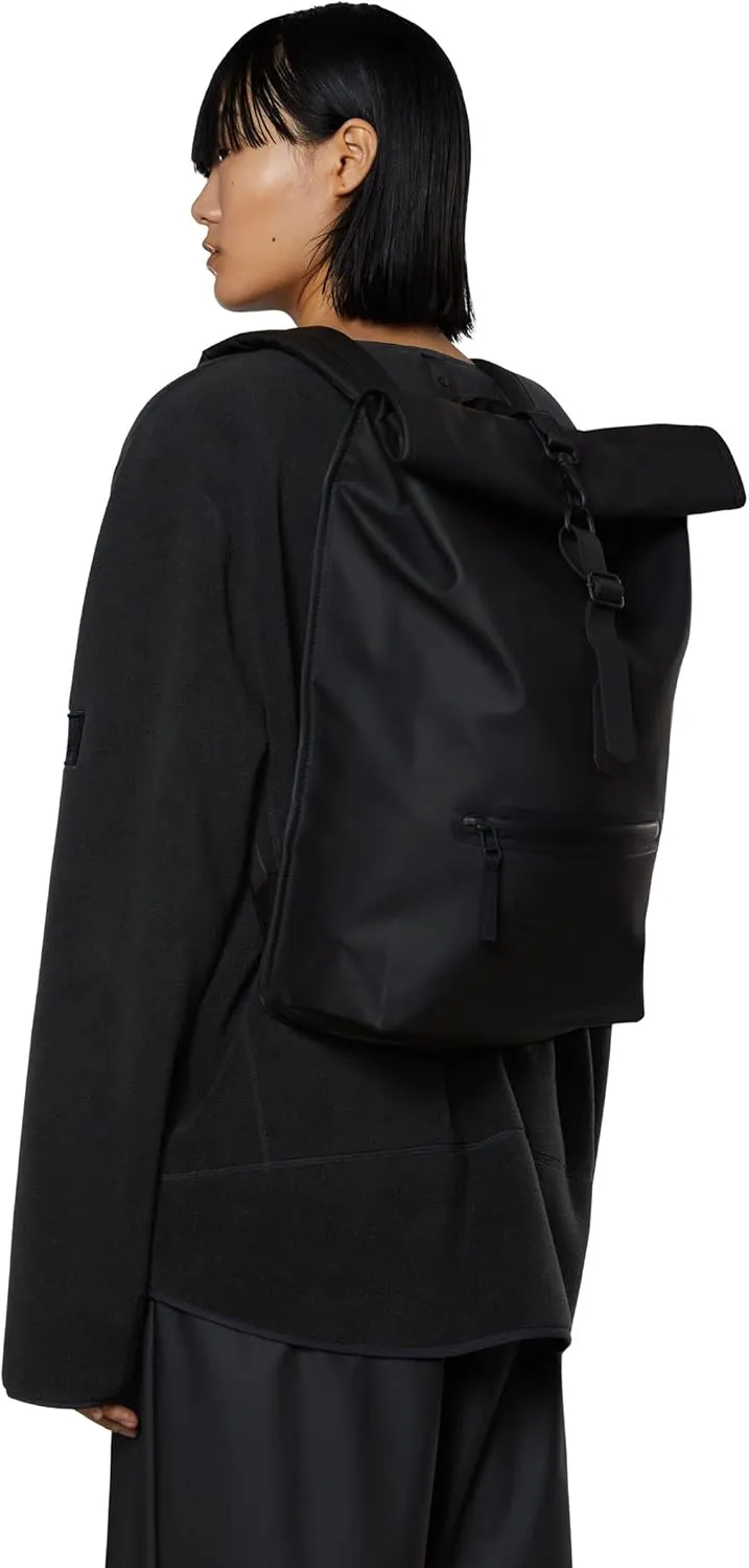 RAINS Old Version Rolltop Rucksack - Black