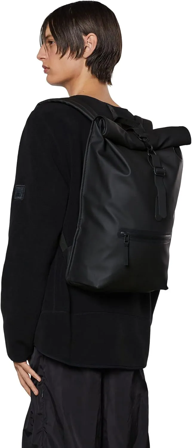 RAINS Old Version Rolltop Rucksack - Black