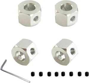 RC Car Upgrade Parts for WPL D12 D42 1/10 RC Truck Car 4pcs Rubber Drift Tires Upgrade Wheel Hubs Rubber Soft Tires Car Spare Parts Accessories Children for Toys(Silver 12mm Adapter)