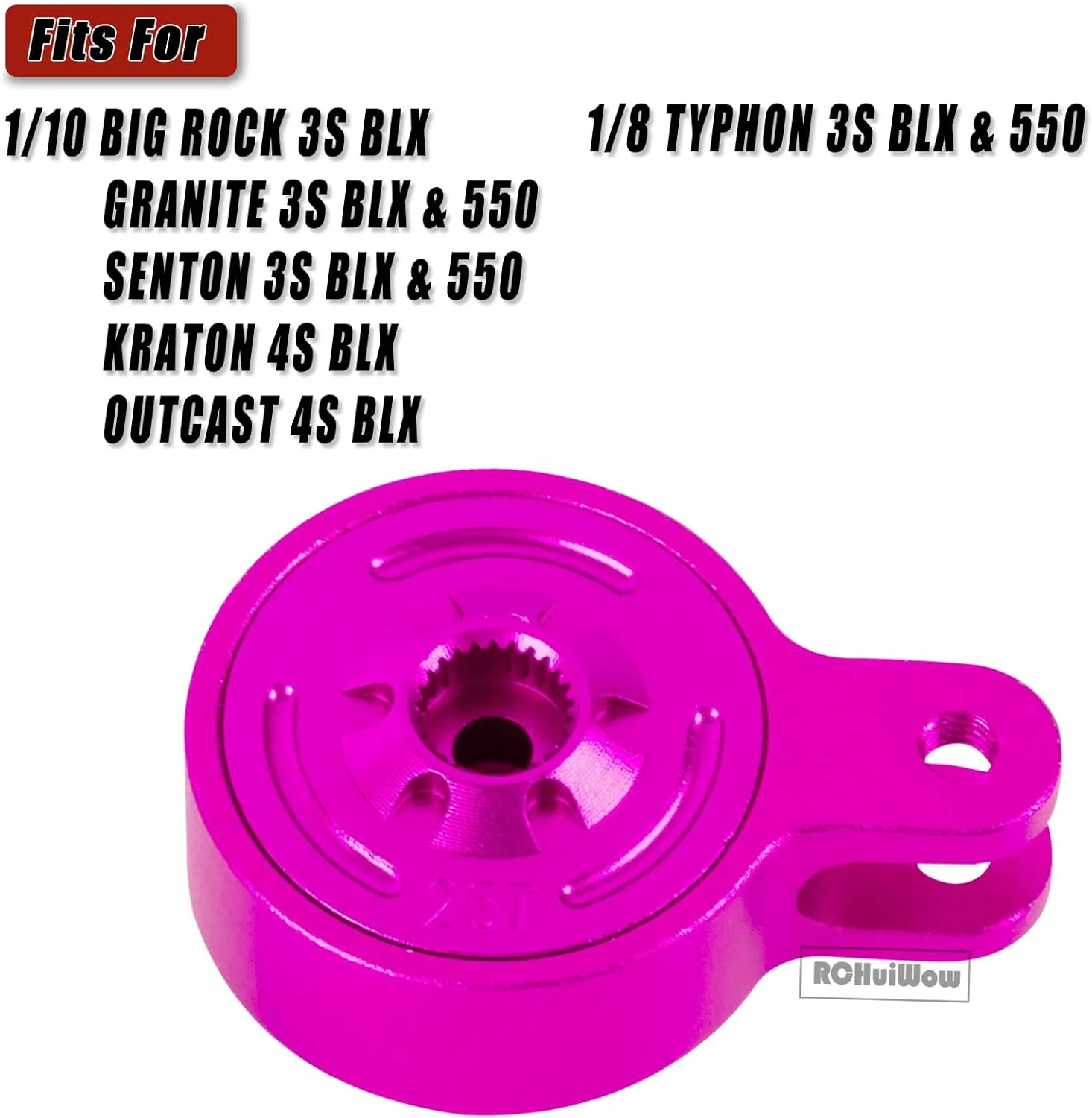 RC Servo Saver Set 25T Upgrades Part for 1/10 Big Rock 3S BLX,Granite/Senton 3S BLX & Mega 550,Kraton/Outcast 4S BLX,1/8 Typhon 3S BLX& Mega 550,Alloy Fixed Link Steering Servo Saver,Pink