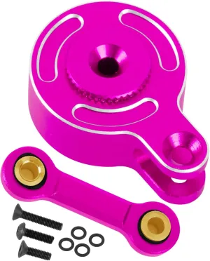 RC Servo Saver Set 25T Upgrades Part for 1/10 Big Rock 3S BLX,Granite/Senton 3S BLX & Mega 550,Kraton/Outcast 4S BLX,1/8 Typhon 3S BLX& Mega 550,Alloy Fixed Link Steering Servo Saver,Pink