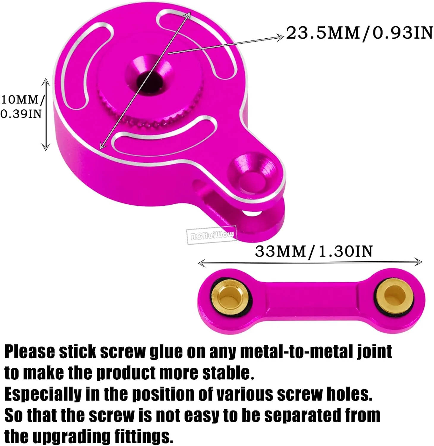 RC Servo Saver Set 25T Upgrades Part for 1/10 Big Rock 3S BLX,Granite/Senton 3S BLX & Mega 550,Kraton/Outcast 4S BLX,1/8 Typhon 3S BLX& Mega 550,Alloy Fixed Link Steering Servo Saver,Pink