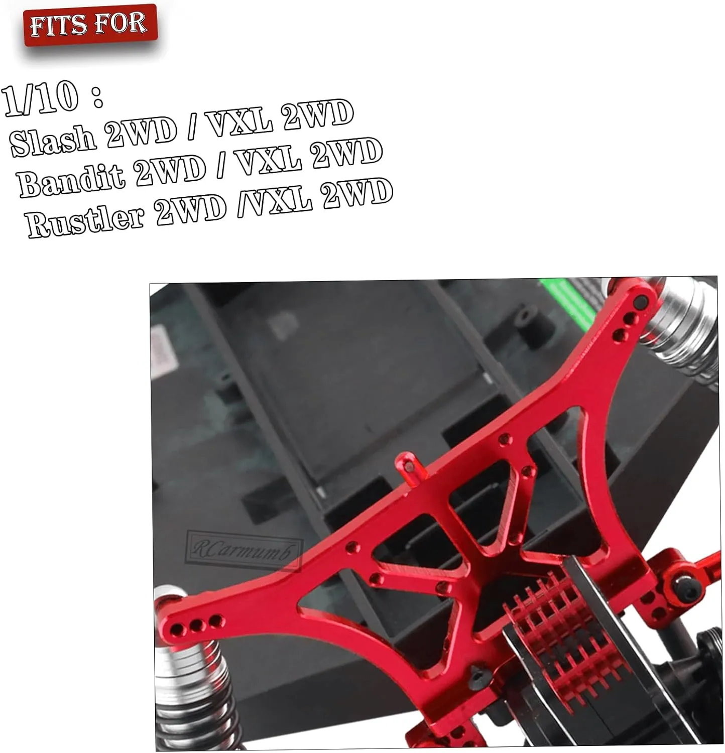 RC Upgrade Parts for 1/10 Slash VXL 2WD,Rustler VXL 2WD,Bandit VXL 2WD,Stampede VXL 2WD,2PCS Alloy Front Rear Shock Tower Set,Replace 2530 2530,Red
