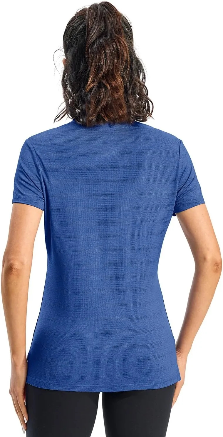 Rdruko Women's Hiking Shirts Short Sleeve UPF 50  Sun Protection Lightweight Dry Fit Running Fishing Shirts