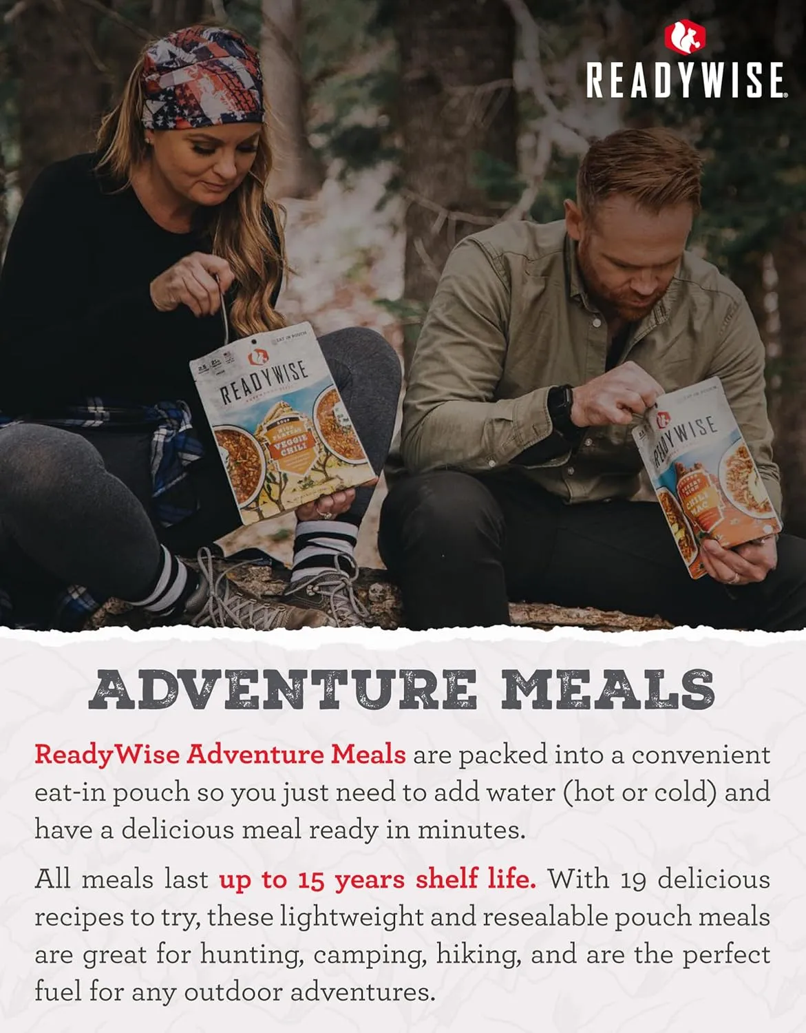 ReadyWise Outdoor Freeze-Dried Backpacking and Camping Meals, Tasty Meals and Snacks for Hiking, Backpacking, or Emergency Preparedness - Entree and Soups