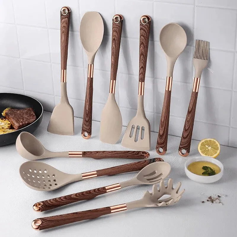 Redwood Pattern Silicone Kitchen Set (10-Piece)