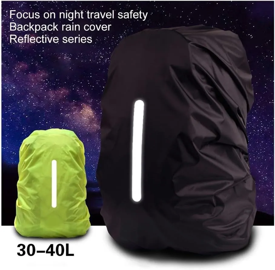 Reflective Waterproof Backpack Rain Cover Outdoor Sport Night Cycling Safety Light Raincover Case Bag Hiking 30-80L
