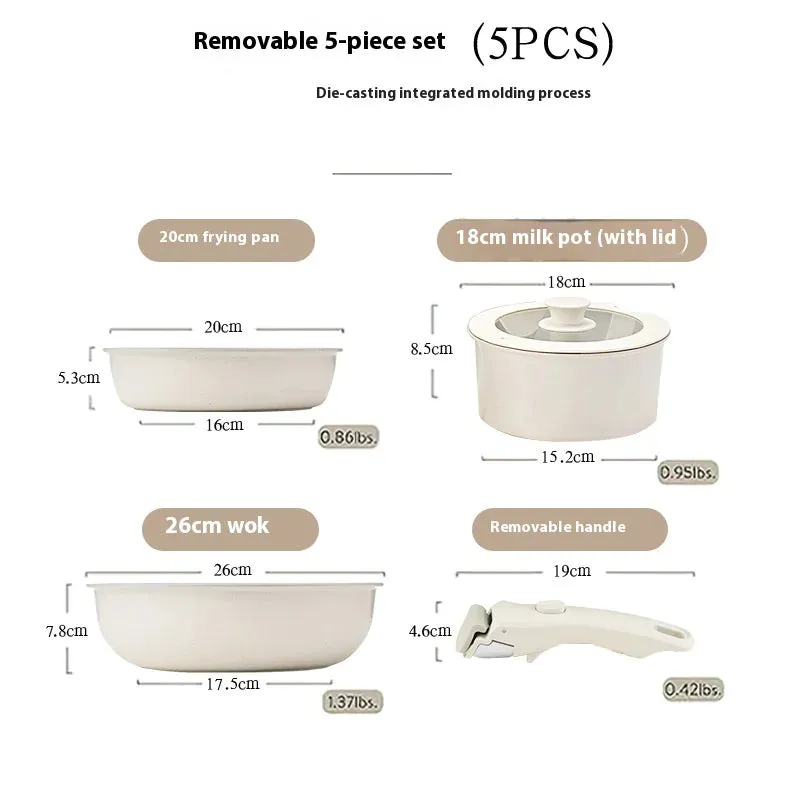 Removable Handle Non-Stick Pan Set
