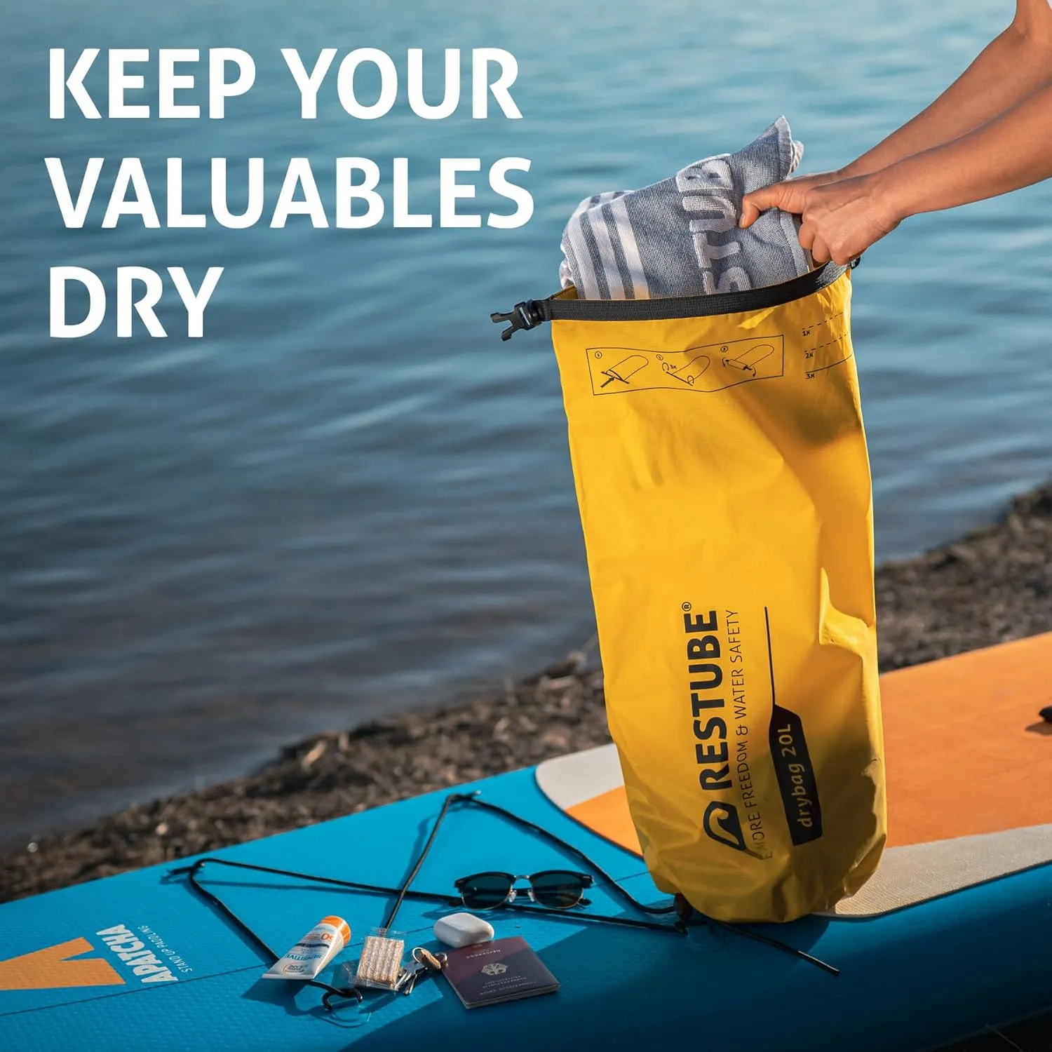 restube Waterproof Drybag - Premium Quality for Ultimate Protection | Versatile and Spacious | Ideal for Travel, Hiking, Water Activities | 100% Waterproof and Durable