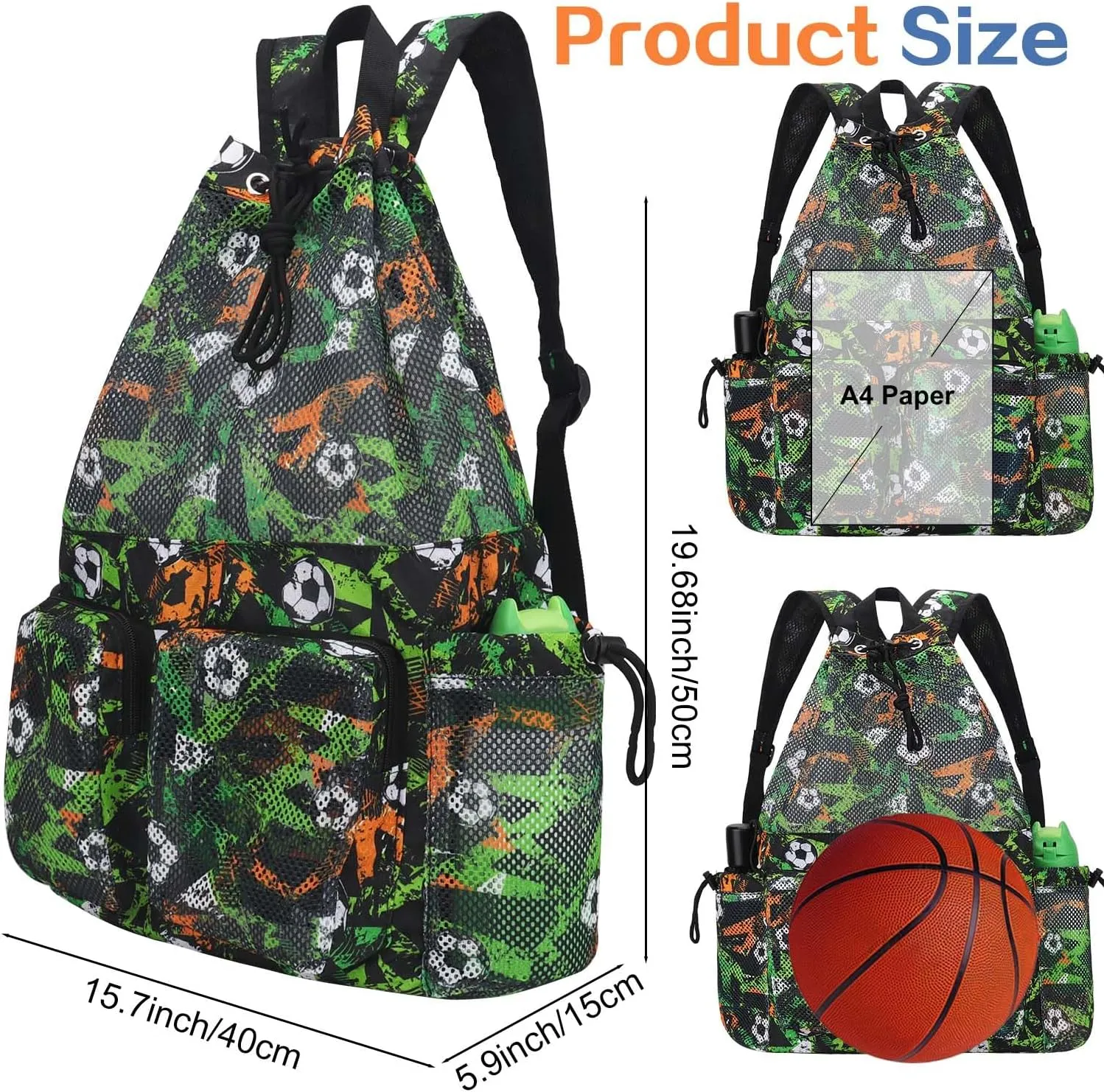 RHCPFOVR Mesh Swim Bags for Swimmers - Drawstring Backpack for Women Men Swim Team Gear Swimming Beach Gym Bag Sports Pool