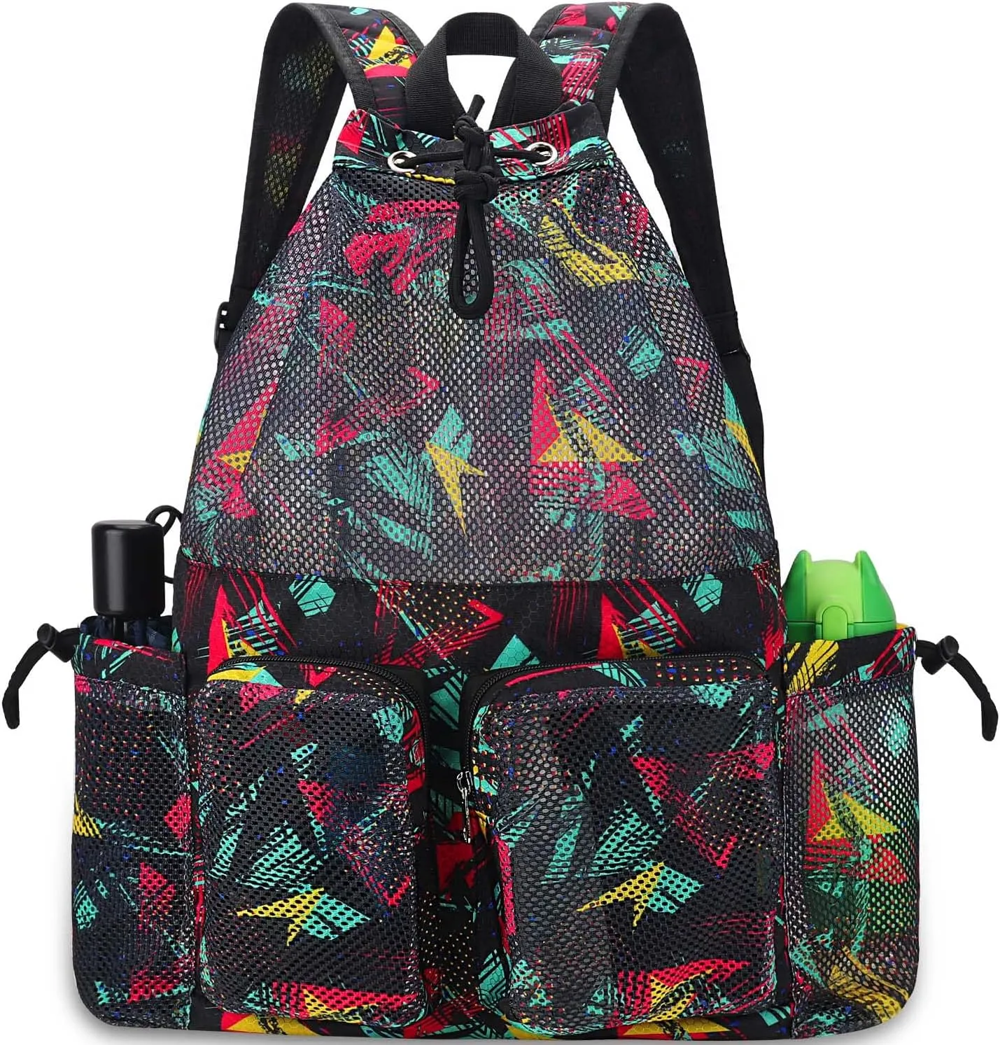 RHCPFOVR Mesh Swim Bags for Swimmers - Drawstring Backpack for Women Men Swim Team Gear Swimming Beach Gym Bag Sports Pool