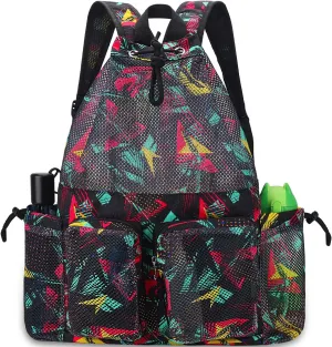 RHCPFOVR Mesh Swim Bags for Swimmers - Drawstring Backpack for Women Men Swim Team Gear Swimming Beach Gym Bag Sports Pool