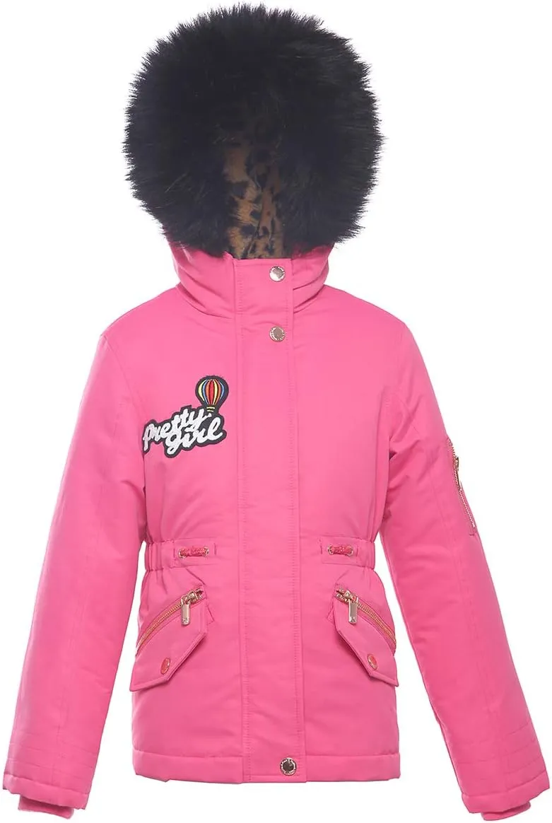 Rokka&Rolla Girls' Water-Resistant Winter Coat Warm Sherpa Fleece Lined Parka Jacket with Hooded Fur