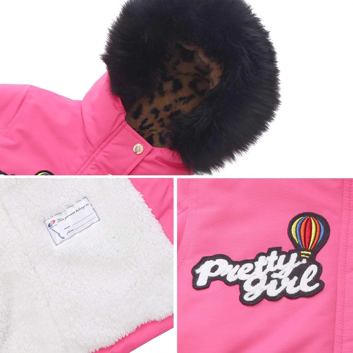 Rokka&Rolla Girls' Water-Resistant Winter Coat Warm Sherpa Fleece Lined Parka Jacket with Hooded Fur