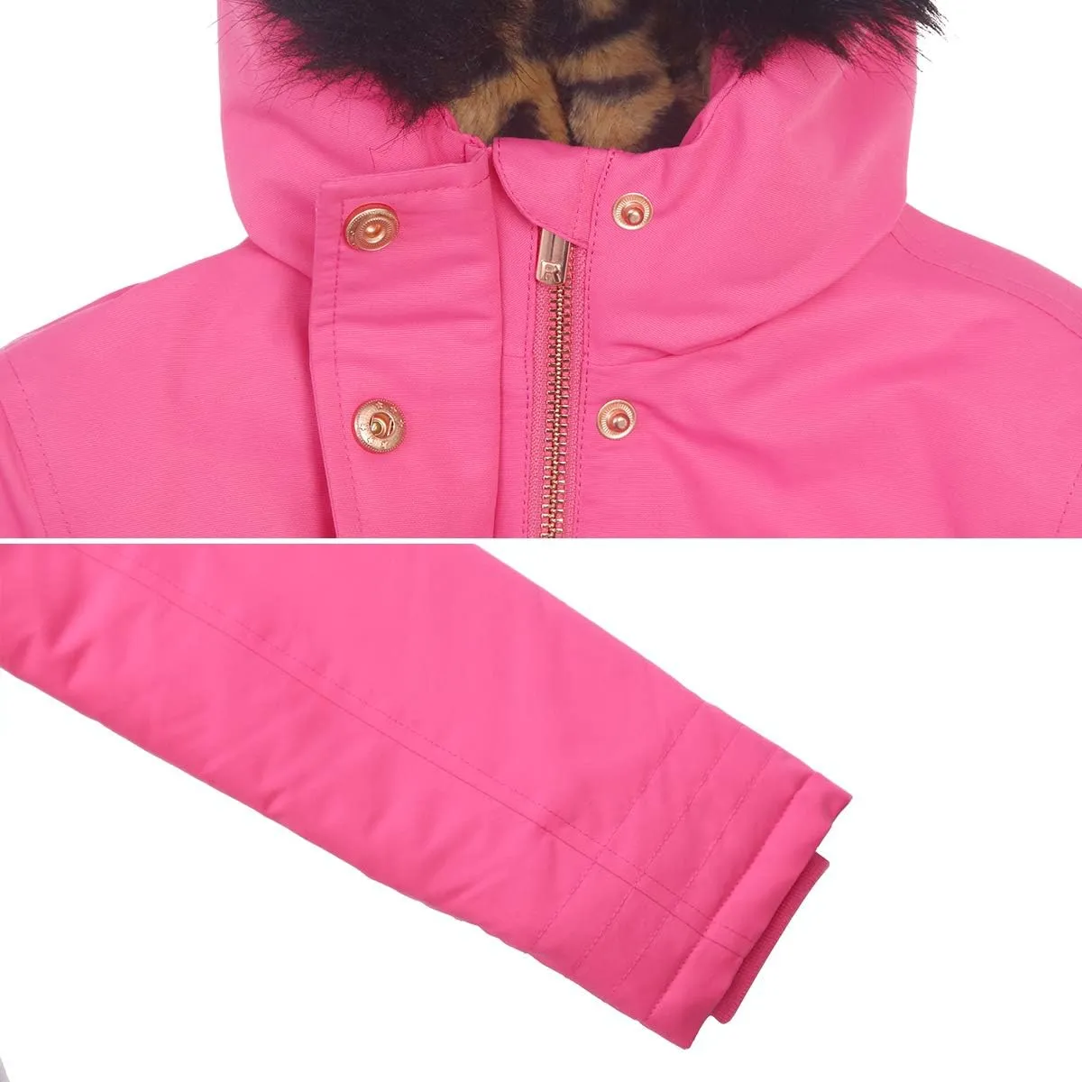 Rokka&Rolla Girls' Water-Resistant Winter Coat Warm Sherpa Fleece Lined Parka Jacket with Hooded Fur