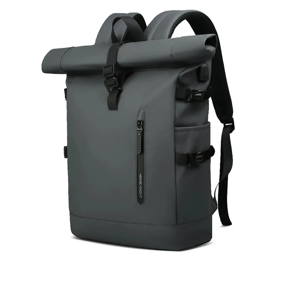 Roll-Top Waterproof Travel Backpack with USB Port