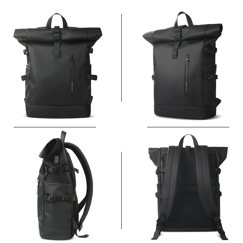Roll-Top Waterproof Travel Backpack with USB Port