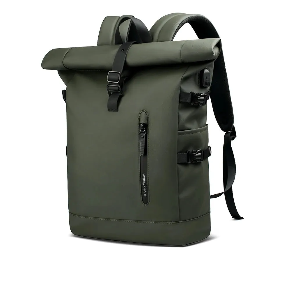 Roll-Top Waterproof Travel Backpack with USB Port