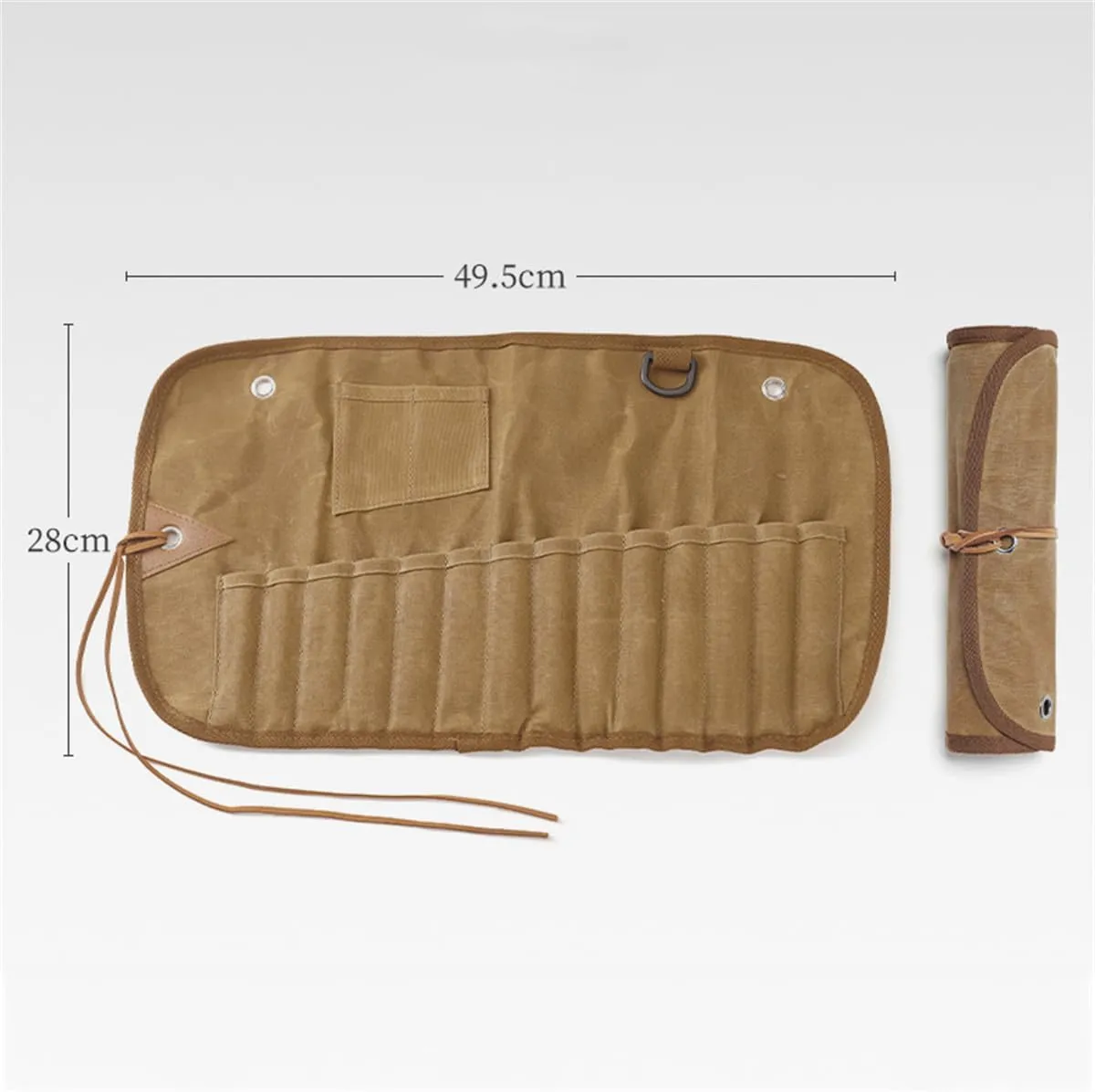 Roll Up Cutlery Bag, Hanging Cutlery Organizer, Portable Outdoor Camping Spoon Fork Utensils Storage Bag