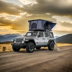 Rooftop Tent Hard Shell, Overland Rooftop Tent for Van Jeep SUV Truck Car Tent,Aluminum Alloy roof Tent Waterproof 2-3 People，pop up Tents for Camping