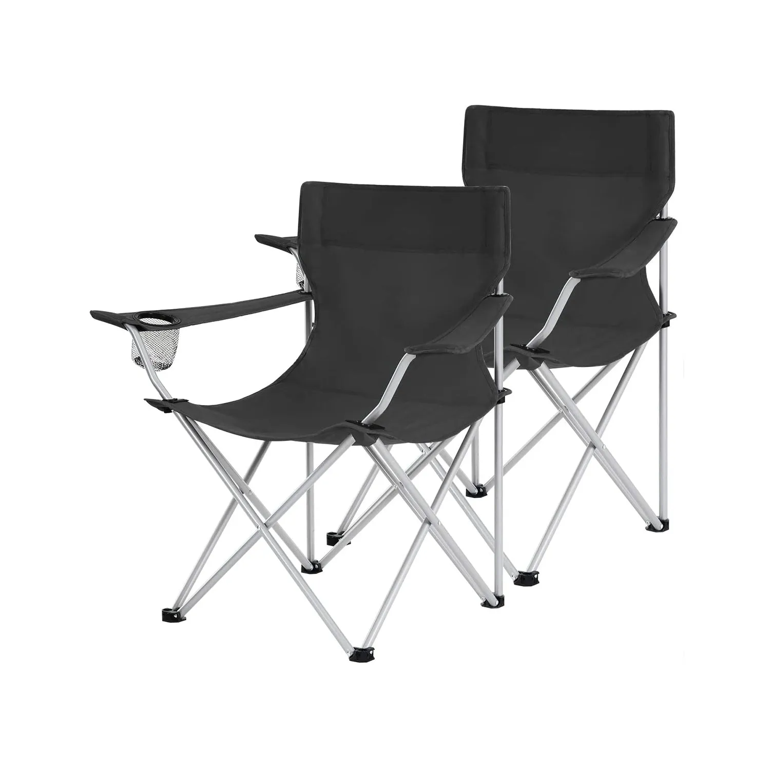 Rootz 2 Piece Folding Camping Chairs - Outdoor Chairs - Fishing Chairs - Lightweight & Portable - 84cm x 52cm x 81cm
