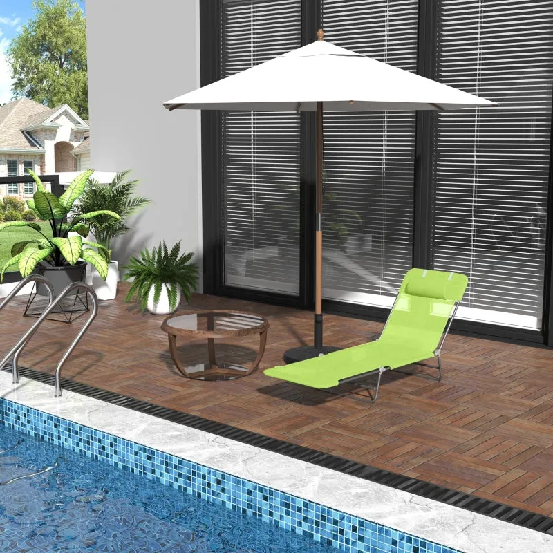 Rootz Sun Lounger - Deck Chair - Reclining Chair - Ultimate Comfort - Lightweight & Foldable - Durable Steel Frame - 182cm x 56cm x 24.5cm