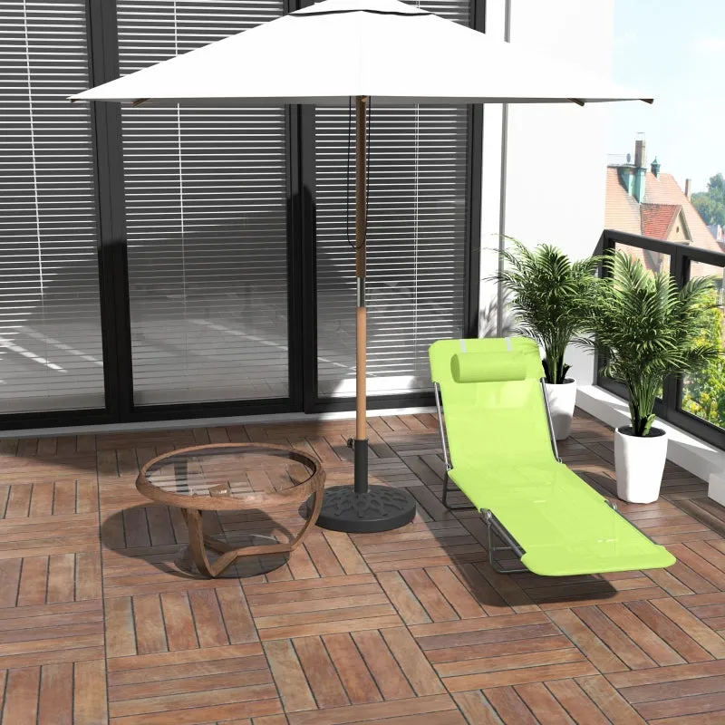 Rootz Sun Lounger - Deck Chair - Reclining Chair - Ultimate Comfort - Lightweight & Foldable - Durable Steel Frame - 182cm x 56cm x 24.5cm