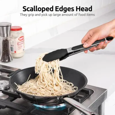 Royaleva Silicone Kitchen Tongs (3-Piece Set) - Heat-Resistant and Durable