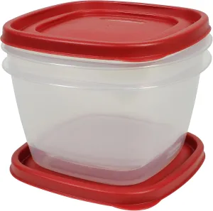 Rubbermaid Easy Find Lids Food Storage Containers, 7 Cup, Racer Red, 4-Piece Set