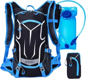 Running Essentials,Hydration Vest for Running Women,Vest with 1.5 Litre Water Bag, Removable Helmet Net and Mobile Phone Storage Pocket for Trail Running(Red) (Blue )